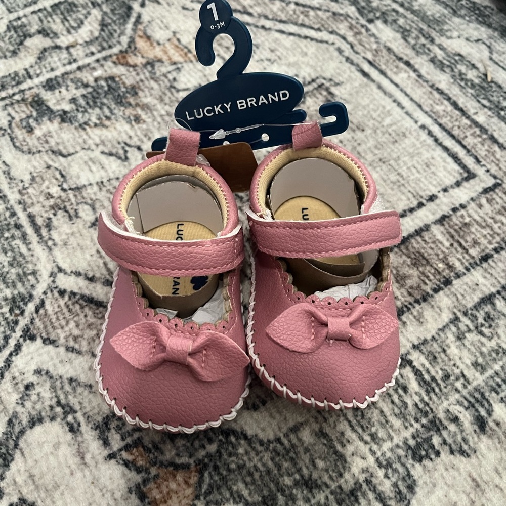 Lucky Brand Baby Girl Pink Bow Mary Jane Shoes